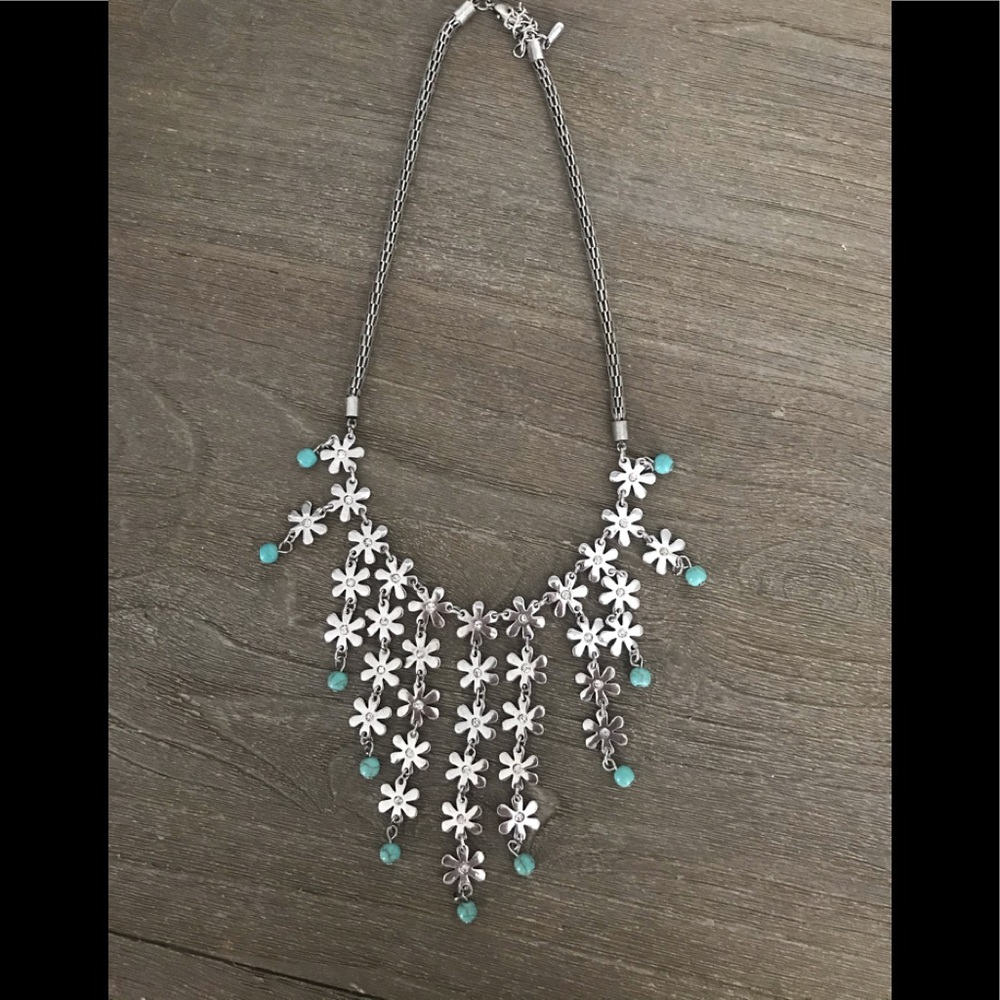 Flower and turquoise necklace